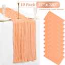 Showgeous 10 Pack Blush Cheesecloth Table Runner Gauze Table Runner 10FT Long Semi-Sheer Table Runner Boho or Rustic Wedding Table Decor for Wedding Decor Arch Draping Bridal Shower Holiday Party