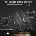 CIICII Dog Grooming Scissors Kit, 7 Inch Professional Pet Grooming Scissors Set with Safety Round Tip (Dogs/Cat Hair Cutting Trimming Thinning Shears with Curved Scissors) for DIY Home Salon (Black)