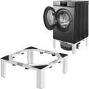 1200LB Heavy-Duty Stainless Steel Laundry Pedestal | Universal Riser for Front Load Washer & Dryer | Anti-Vibration Design, Tool-Free Install(White)