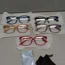 SIGVAN 5 Pack Blue Light Blocking Reading Glasses Fashion Square Computer Readers for Women Men, Anti UV Ray Nerd Eyeglasses (5C A, 1.75)