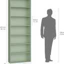 FACBOTALL 82" Tall Bookshelf, 7-Tier Open Shelves Bookcase, Freestanding Display Storage Shelves, Tall Bookcase Home Decor Furniture for Home Office, Living Room, Bedroom, Green, Large