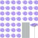 MECCANIXITY Silk Artificial Hydrangea Flowers, Light Purple Artificial Flowers Heads with Stems, Full Hydrangea Flowers for Wedding Centerpieces, Party Decoration 64 Set