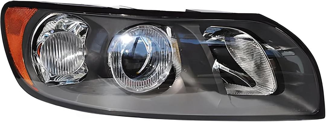 Replacement For Volvo V50 2005-2007, S40 2004-2007 DOT/SAE Compliant, Halogen Headlight Assembly With Bulbs, Right/Passenger Side, 31335216-3 / VO2503117