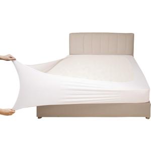 Stretch Jersey Box Spring Cover Wrap Around, Bed Skirt Alternative, Ultra Soft & Wrinkle Resistant, Full/Full XL, White
