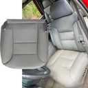 Priprilod Gray #132 Leather Driver&Passenger Side Bottom Replacement Seat Cover Compatible with Chevy/GMC Suburban Tahoe Yukon Silverado/Sierra1500 2500 3500 1995 1996 1997 1998 1999