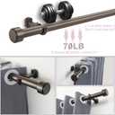 Heavy Duty Curtain Rods,1 1/4" Large Diameter Premium Nonadjustable Curtain Rod,48in/4ft Custom Window Treatment Rods with Durable Aluminum Brackets and End Caps,Dark Bronze Finish
