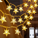 Twinkle Star 100 LED Star String Lights, 33FT Plug in Fairy String Lights Waterproof, Extendable for Indoor, Outdoor, Wedding Party, Christmas Tree, New Year, Ramadan, Garden Decoration, Warm White