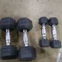 Rubber Coated Dumbbell Weight Set, 20lbs and 5lbs