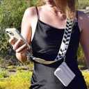 Clip and Go Strap for Phone with Crossbody Wallet, Phone Strap with Zipper Pouch Wallet (Black)