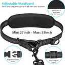 Uppetly Hands Free Dog Running Leash with Zipper Pouch, Dual Handle, Elastic Bungees Retractable Rope for Medium and Large Dogs, Waist Bag Pack Carry Phones for Walking Hiking Biking (Large, 25-120lb)