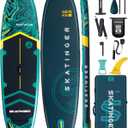 Skatinger 11'6×35" Super Wide Inflatable Paddle Board, Ultra Stable Stand Up Paddleboards for 450lb/ 3 People/ Family/ Big Size w/ Shoulder Strap, 100L Backpack, Ultra-Light All-Round Sup Board