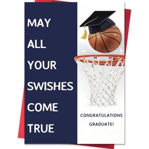 3 x Funny Graduation Card for Him Her,2026 High School & College Graduation Cards Gifts Decorations for Girls Boys Daughter Son Women Men Family Friend Basketball Lover