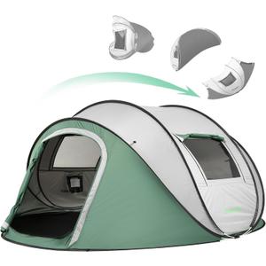 EchoSmile Pop Up Camping Tent, 4 Person Easy Setup Tent, Water Resistant Dome, Portable with Carry Bag