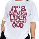 Christian Faith Jesus God Shirts for Women Bible Verse Religious Blessed Shirt Church Short Sleeve Tops Graphic Tee (X-Large, White1)