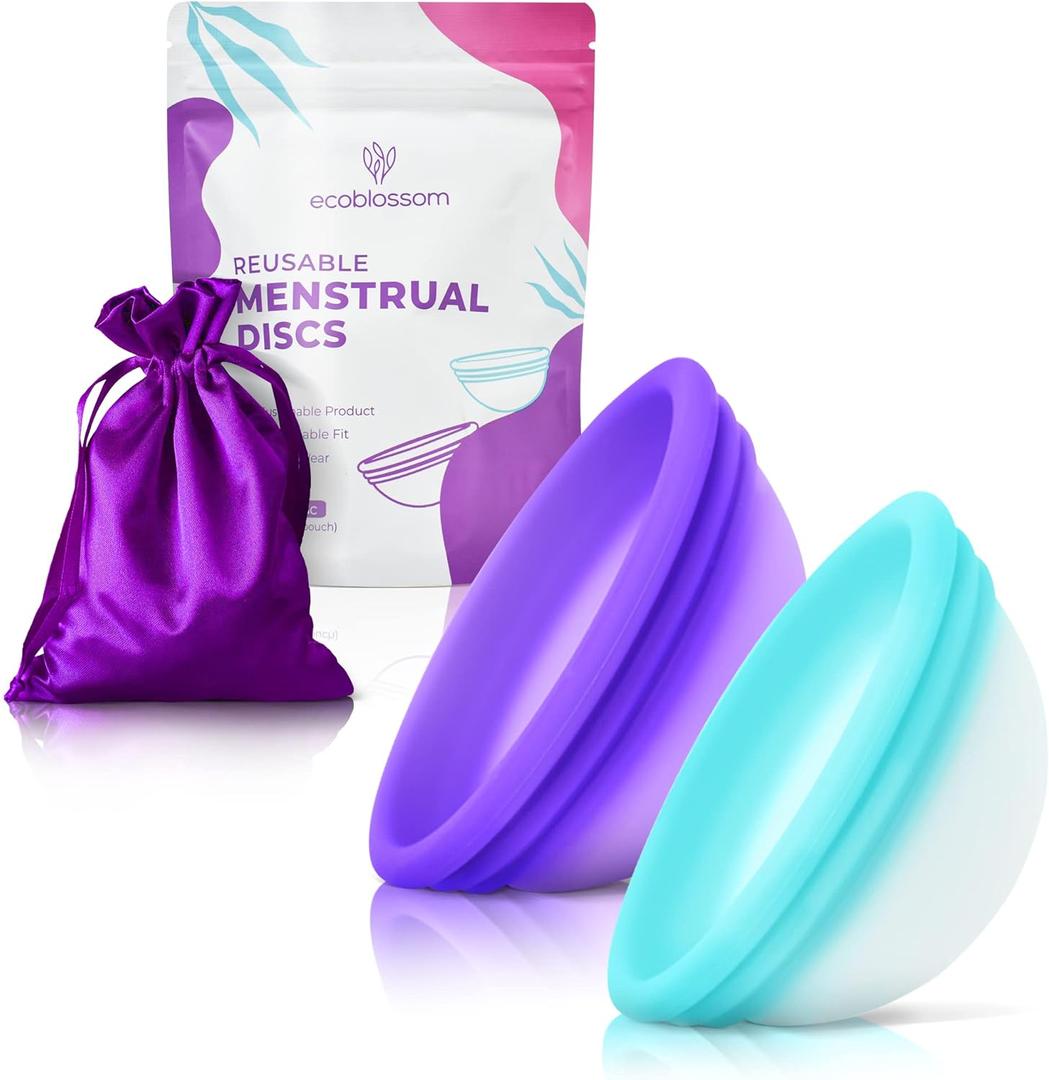 Ecoblossom Menstrual Original Disc - Set of 2 Reusable Period Discs Regular (Large Disc (Pack of 2)) (Large (Pack of 2))