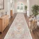 zesthome Washable Runner Rug 2.5x16 - Stain Resistant Entryway Rug,Ultra-Thin Kitchen Rugs, Anti Slip Backing Runner Rugs for Entrance Laundry Room Indoor Hallway (Orange,2.5'x16')
