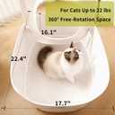 MS!MAKESURE Large Top Entry Cat Litter Box with Scoop, Covered Hidden Design for Odor Control and Less Tracking, Easy to Clean(White)