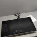 2 Burner Electric Cooktop 24 Inch, 120V Electric Stove Top with Countertop & Built-in Design, 1800W Knob Control Radiant Ceramic Cooktop with Safety Lock, 9 Level Power, 99 Min Timer - Plug in