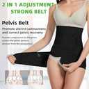 2 in 1 Postpartum Belly Band Wrap Black, C-Section Support Belt XX-Large, Post Partum Support Recovery Waist/Pelvis Belt, Hysterectomy Belly Band Binder Girdle Stomach