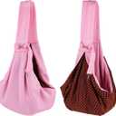 Small Dog Cat Sling Carrier,Hands Free Reversible Pet Carriers Bag,Pet Carrier Shoulder Crossbody Pet Slings Suitable for Puppy, Small Dogs, and Cats for Outdoor Travel (Pink)