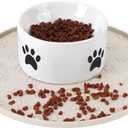 Silicone Pet Food Mat - Waterproof Dog Food Bowl Mat Cat Feeding Mat Thicker Pet Placemat Eating Mat with High Lip to Prevent Spills, Dog Cat Water Bowl Mat for Messy Drinkers to Protect Floors, Beige