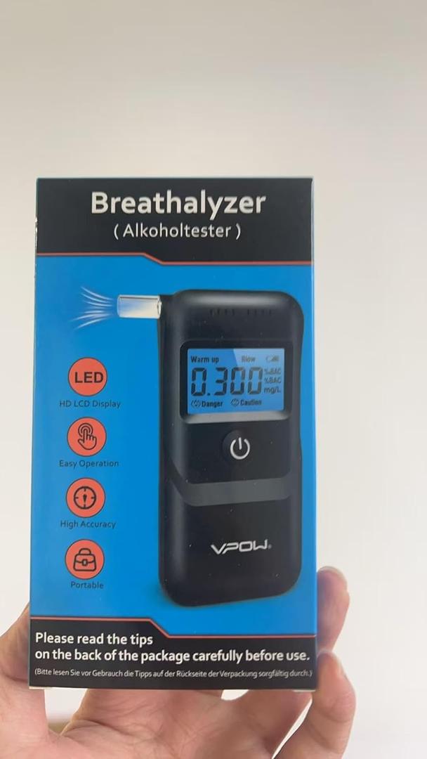 YYBNN Breathalyzer, Alcohol Breathalyzer Tester with LCD Digital Display, Portable Breathalyzer for Home and Party Use (Includes 10 Mouthpieces)