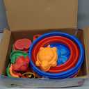 Collapsible Beach Toys for Toddler,Sandbox Toys for Kids 3 Packs Foldable Buckets with Sand Molds,Shovels&Mesh Bag for Beach Summer Outdoor Activities,Travel Sand Toys for Kids Boys Girls