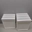 IRIS USA Plastic Stacking Desk Top 3-Drawer Storage Organizer, 2-Pack, for Makeup Vanity Nail Polish Bathroom Stationery Art Craft Supplies Kitchen Office Garage and Small Organization, Medium, White