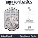Amazon Basics Electronic Keypad Deadbolt Door Lock with Auto Lock, Customizable User Codes, One-time Codes, Touch-Control Keyless Entry, Traditional, Satin Nickel, 1-Pack