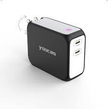 yoocas Portable Power Bank, 2in1 Hybrid Charger-5000mAh 20W Portable Charger with 45W GaN Charger-USB C Dual Ports for MacBook, Dell, Samsung, iPhone, iPad, Switch,Steam Deck and ect-Black & White
