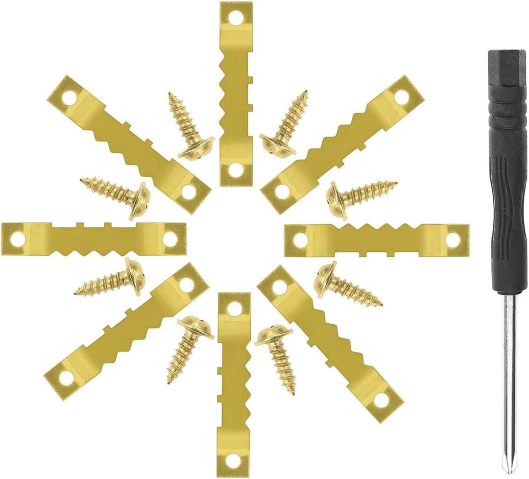 200 Pack Sawtooth Picture Frame Hanging Hangers Double Hole with Screws