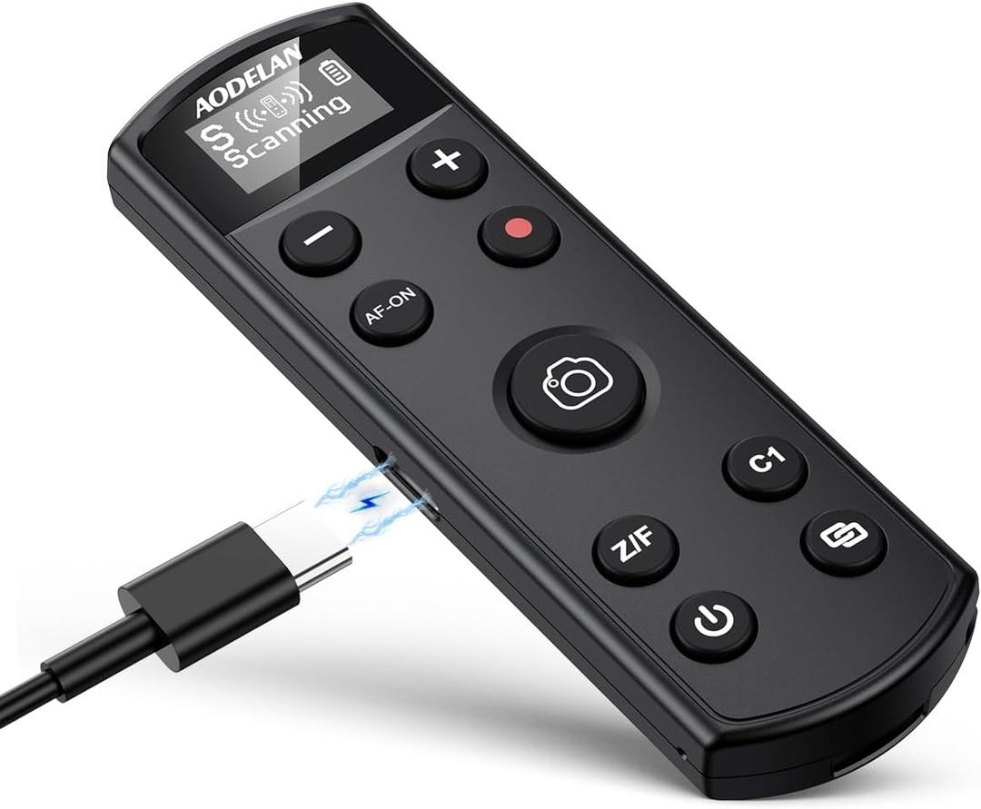 AODELAN for Sony Camera Wireless Remote Control Aodelan Rechargeable Shutter Release with OLED Screen for ZVE10, FX3, a6100, a6400, a6600, a7 III, a7R III, DSCRX100 VII, ZV1; Replace Sony RMTP1BT