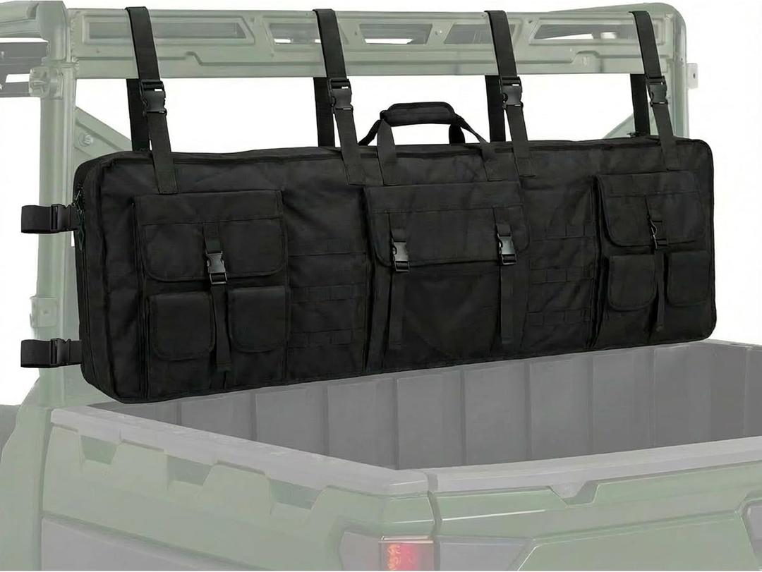 Larswon Heavy-Duty UTV Tool Bag Rack & Organizer –Roll Cage Mounted Hunting Gear Carrier, Bow Storage Case with Padded Protection Compatible with Polaris Ranger, Can-Am & Most UTV Models Black, Large