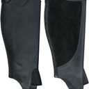 Unisex Adult Top Grain Cow Hide Leather Half Chaps Black (L)