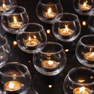 36 Pcs Glass Candle Holders for Table Centerpieces- Small Clear Votive Candle Holders Bulk for Wedding, Bridal Shower, Birthday Party Table Decorations, Fits Standard Tealights