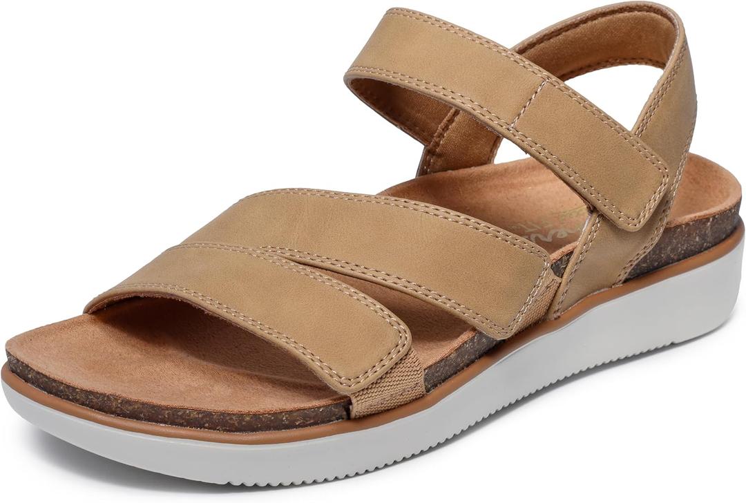 Skechers Women's LIFTED COMFORT flatform sandal, Chestnut 8 M