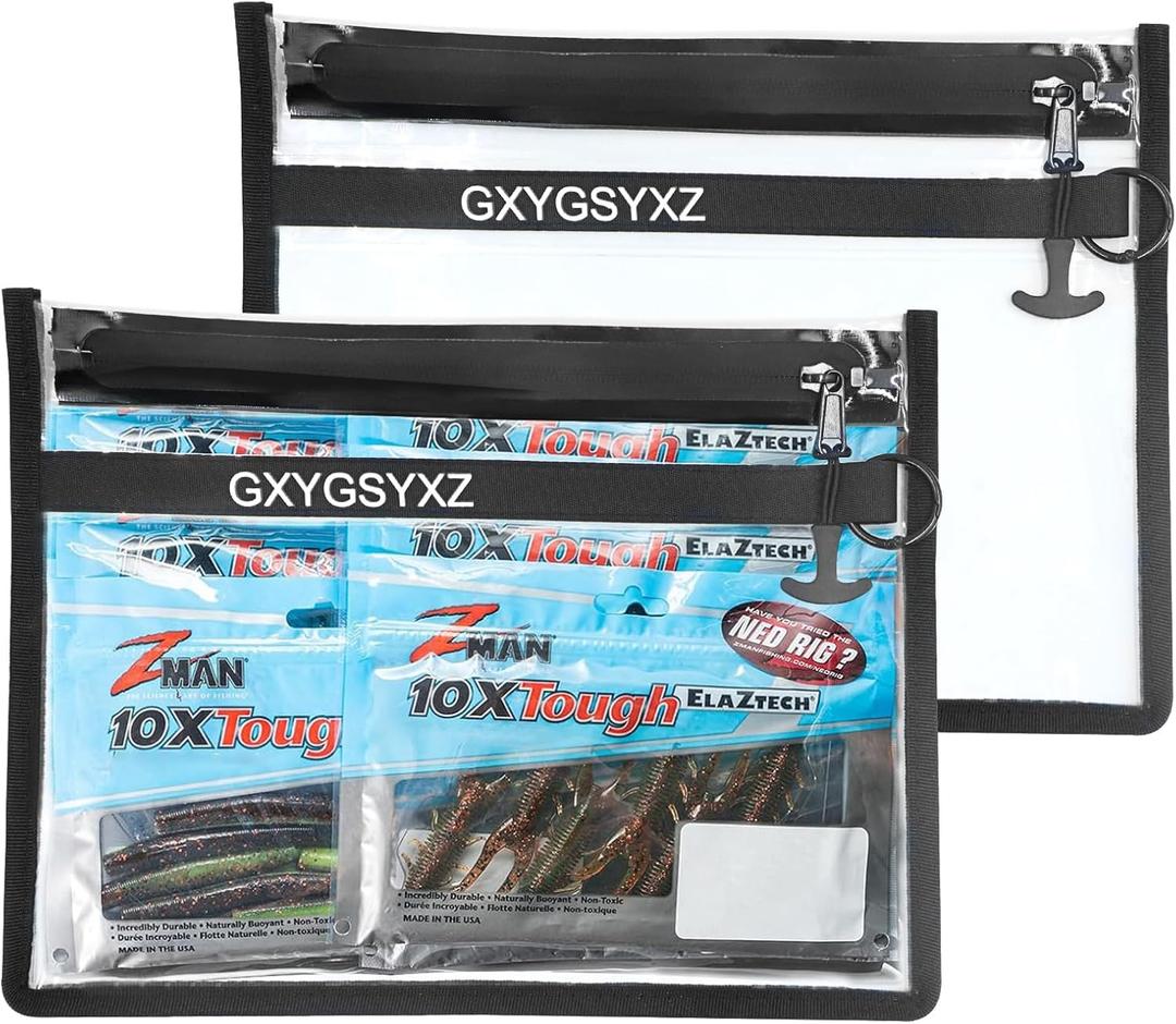 Fishing Gear Storage Bag Bait Storage Sealed Edges Waterproof Protection Durable and Sturdy Large Capacity PVC-Free Fishing Accessories Bag ((A-2 Pack, Medium))