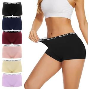 Desanlapi Women's 6 Pack Stretch Cotton Underwear Ladies Sport Boy Short S