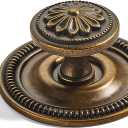 khtumeware 10 Pack 2.5 Inch Antique Brass Cabinet knobs with Backplate,Vintage Backplate for Drawer knobs, Bi-Fold Door Knobs