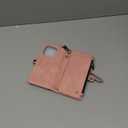 Defencase for iPhone 15 Pro Magnetic Wallet Case Compatible with Magsafe with RFID Blocking Zipper Strap Card Holder for Women, PU Leather Detachable Phone Case for iPhone 15 Pro (6.1 inch), Rose Pink