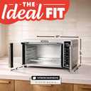 Gourmia French Door Air Fryer 25 Qt Large Capacity Convection Oven, Fryfroce 360, Digital Display with 17 Cooking Presets, Bake, Toast, Roast, Dehydrate, Fits 12 Pizza
