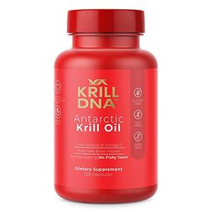 Antarctic Krill Oil by KrillDNA | 1000 mg with Astaxanthin, Omega 3, DHA, EPA, and Phospholipids | Vanilla Coating, No Smell, No Fishy Taste | (120 softgels-60 Servings)