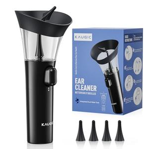 KAUGIC Manual Ear Wax Cleaner – Safe, Comfortable & Easy to Use Seamless One-Hand Operation, Black