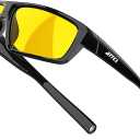 ATTCL Polarized Sunglasses Men for Fishing: UV Protection Lightweight TR90 Sports Wrap Sun Glasses Driving Golf Running (Medium, 5001-yeshi/Night Driving Glasses)