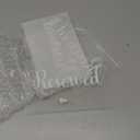 Roowest 10 Set Acrylic Reserved Table Signs Clear Wedding Reserved Signs with Holder Table Cards for Wedding Seating Reception Restaurant Birthday Party Ceremony Decoration(Clear, White)