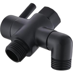 Metal Shower Diverter Valve, YDmeet 3 Way Shower Head Diverter for Handheld Showerhead and Fixed Rainfall Shower Head, Universal G1/2 Bathroom Shower System Replacement Part, Matte Black