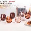 Venus Stemless Wine Glasses Set of 5 oz -Modern Hand-Blown Wine Glasses, European Design Crystal Glass For Red & White Wine, Unique Gifts for Wedding, Birthday (Venus)