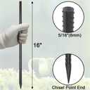VVOKGO Straight Rebar Stakes 16 Inch Metal Ground Concrete Form Stakes
5/16 Inch Garden Spikes Steel Anchors Heavy Duty with Chisel Point End for Fence, Concrete Timber, Plant Support, Black