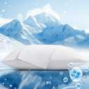 Cooling Pillow Cases 2 Pack Standard Size Cooling Pillowcases for Hot Sleeper Q-Max>0.5, Hydrates Skin & Hair, Reduces Wrinkles & Frizz, Soft Smooth Silky Pillowcases Envelope Set of 2, White