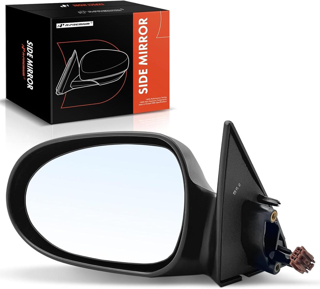 A-Premium Driver Side Power Door Mirror - Compatible with Nissan Sentra 1995-1999, 200SX 1995-1998 - Non-Heated, Non-Folding, Black Outside Rear View Mirror - Replace# 963024B000